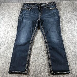 Silver Jeans Suki Mid Straight Jeans Womens 20 Plus Stretch Denim